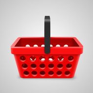 Vector red shopping bag with round holes
