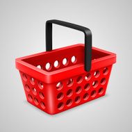 Vector red shopping bag with round holes N2