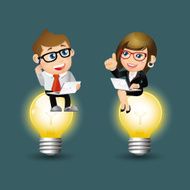 People Set - Business people sitting on the light