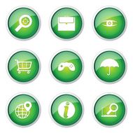SEO Internet Sign Green Vector Button Icon Design Set 10 N13