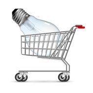 Light bulb in the shopping cart