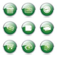 Shopping Sign Green Vector Button Icon Design Set 2 N12