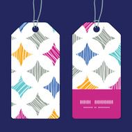Vector colorful marble textured tiles vertical stripe frame pattern tags