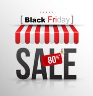 Black Friday sale poster with tag banner