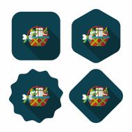 Christmas gift baskets flat icon with long shadow eps10 N65