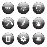SEO Internet Sign Black Vector Button Icon Design Set 8 N13