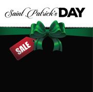 Saint Patricks Day sale black bag bow background