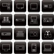 Line Hi-tech equipment icons