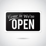 Come in We&#039;re open Vector retro art N2