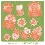 Set of ten vintage tags N4