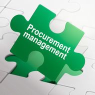 procurement management on green puzzle pieces