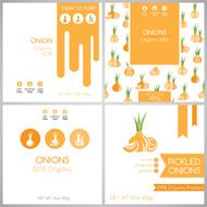 Onions labels set