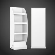 blank display with shelves and roll up banner N2