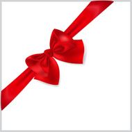 Red bow with diagonally ribbon N3