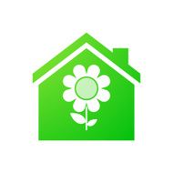 House icon with a daisy
