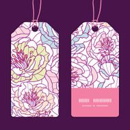 Vector colorful line art flowers vertical stripe frame pattern tags