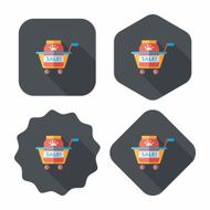 Pet sale shopping flat icon with long shadow eps10 N15