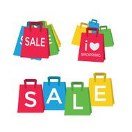Color shopping bags - sale concept