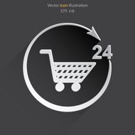 Vector shop icon 24 hours service N4