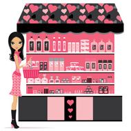 Girl shopping for beauty and cosmetics N2