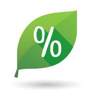 Green leaf icon with a discount sign