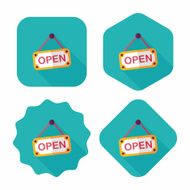 shopping store sign flat icon with long shadow eps10 N163