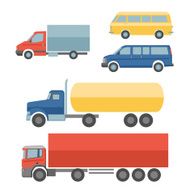 Trucks flat icons set N2