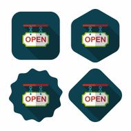 shopping store sign flat icon with long shadow eps10 N164