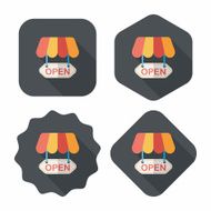 shopping store sign flat icon with long shadow eps10 N165