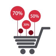Vector modern shooping sale icons background