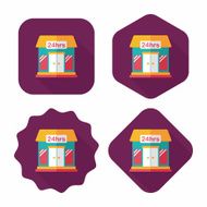Building convenient store flat icon with long shadow eps10 N30