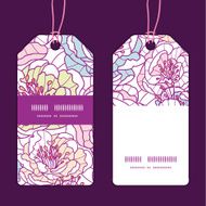 Vector colorful line art flowers vertical stripe frame pattern tags N2