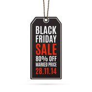 Black Friday sale realistic paper price tag N2