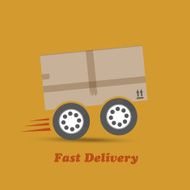 Fast delivery box on wheels