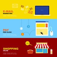 E-Mail Marketing Pay per Click Shopping Online Business Economic Concepts