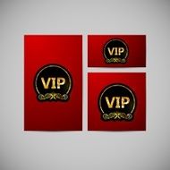 vector set of VIP cards with golden foil ornate emblem