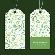 Vector ecology symbols vertical stripe frame pattern tags set N2