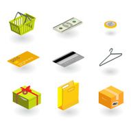 shopping icon set (isometric)