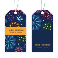 Vector holiday fireworks vertical stripe frame pattern tags set N2