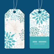 Vector blue and gray plants vertical stripe frame pattern tags N2