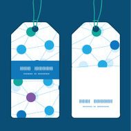 Vector connected dots vertical stripe frame pattern tags set