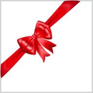 Red bow with diagonally ribbon N4