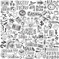 Shopping sale - doodles set N2