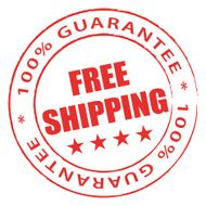 Red free shipping stamp Vector icon