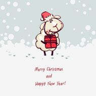 goat with christmas gift