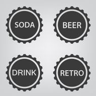 bottle cap icon set