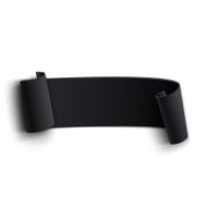Black realistic curved paper banner N2