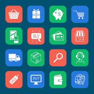 Shopping e-commerce icons set N2