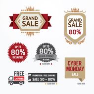 Sale tags banners vector set Design concept for mobile shopping