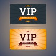 Vip club card design templates in flat style